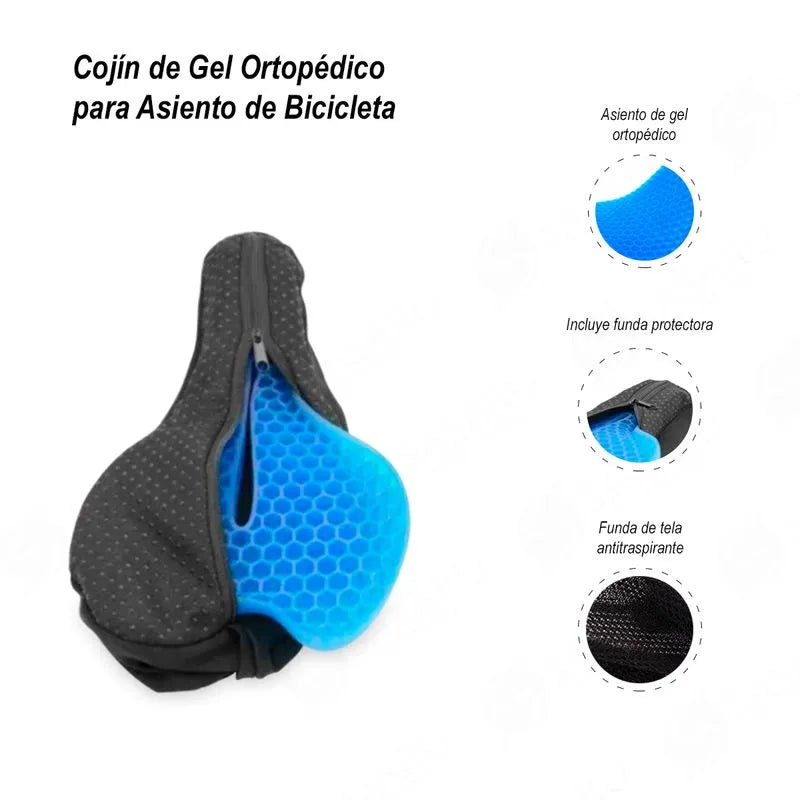 Cojín de Gel Ortopédico para Asiento de Bicicleta + Envio Gratis