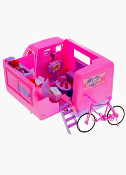 Camper De Barbie Con Bicicleta + Envió Gratis