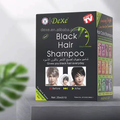 Shampoo Cubre Canas Color Negro Caja X10 Sobres