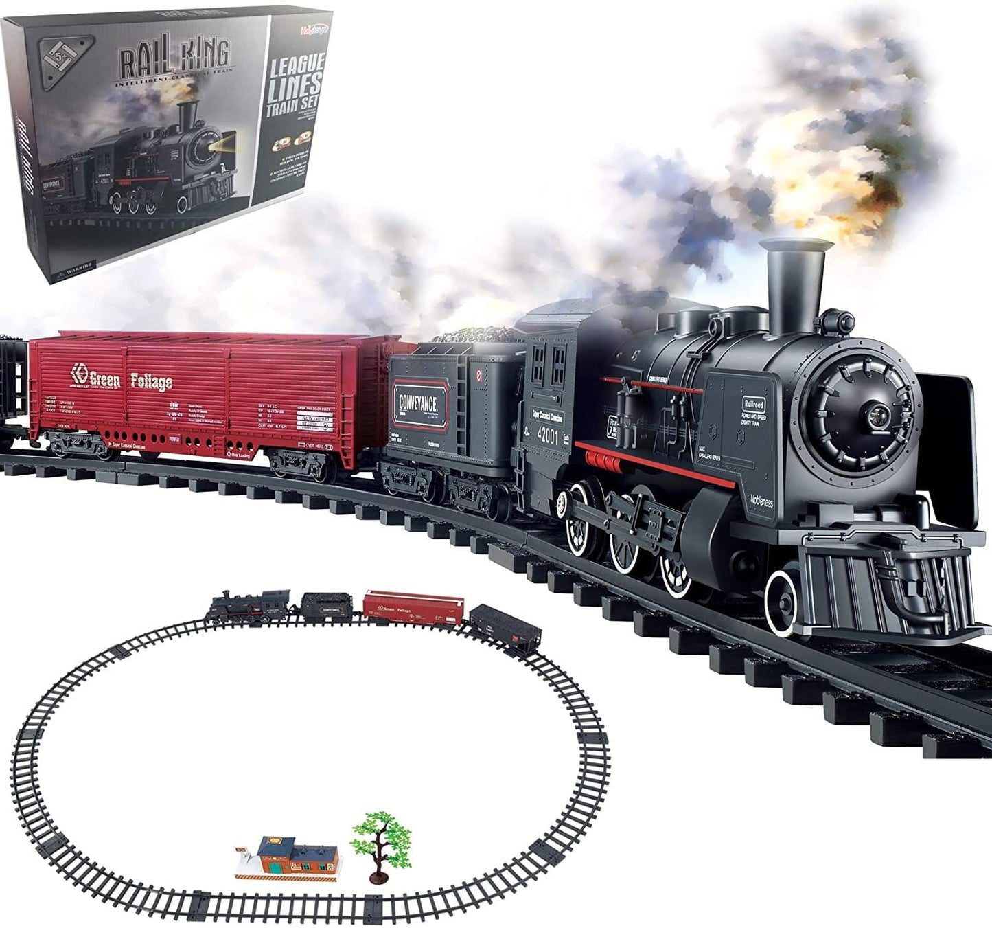 Pista de tren con humo Raíl King Traink 16PCS medida 415cm