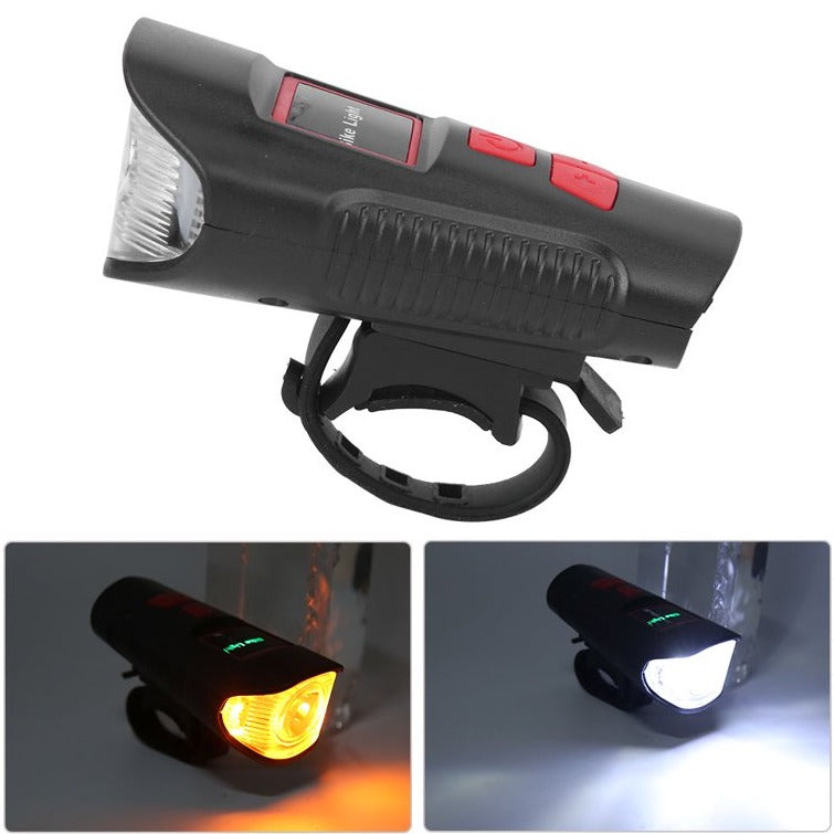 Linterna Dos En Uno Con Luz Led Y Pito Para Bicicleta + Envio Gratis