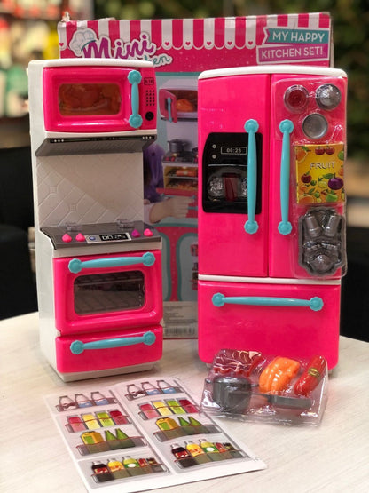 Mini Cocina De Juguete Para Niñas Con Accesorios (Funciona con pilas)