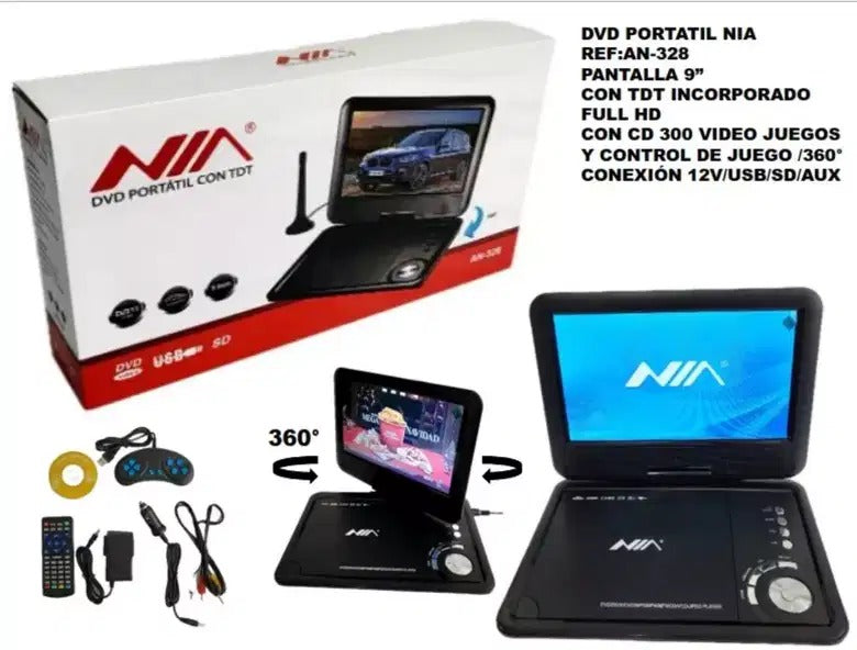 DVD Portatil con TDT Nia 9 Pulgadas