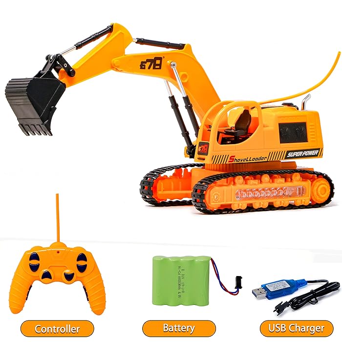 Excavadora R/C Con Linterna + Envio Gratis