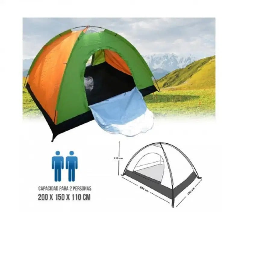 Carpa Camping Para 2 Personas Impermeable medida 2 metros x 1.50 metros