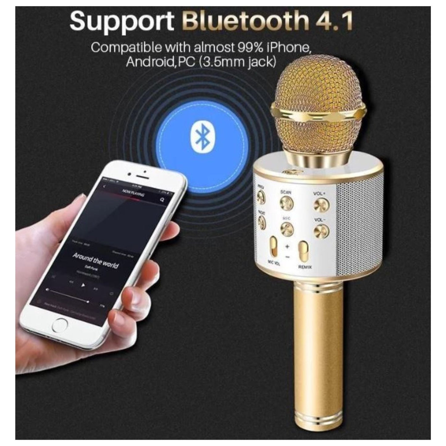 Microfono Karaoke Con Bluetooth + Envío Gratis