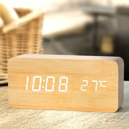 Reloj Despertador Digital Con Diseño De Madera  30 CM + Envió Gratis