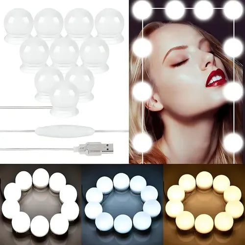 Kit De Luces Led Para Espejo Estilo Hollywood 10 Bombillas