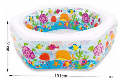 Piscina Infantil Inflable Con Piso Hexagonal Acolchado