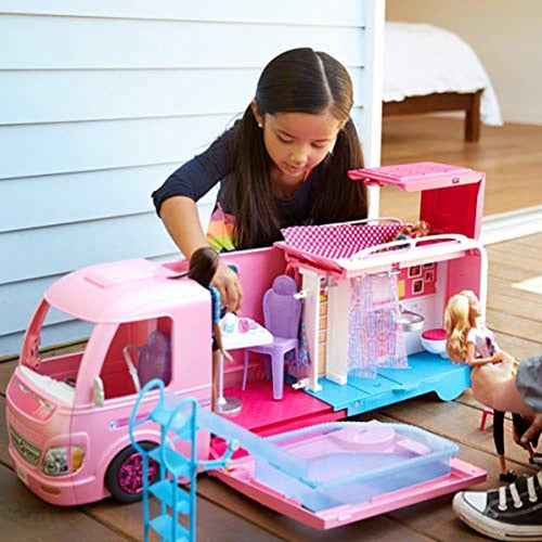 Supercaravana De Barbie Camper Con Piscina Y Tobogán