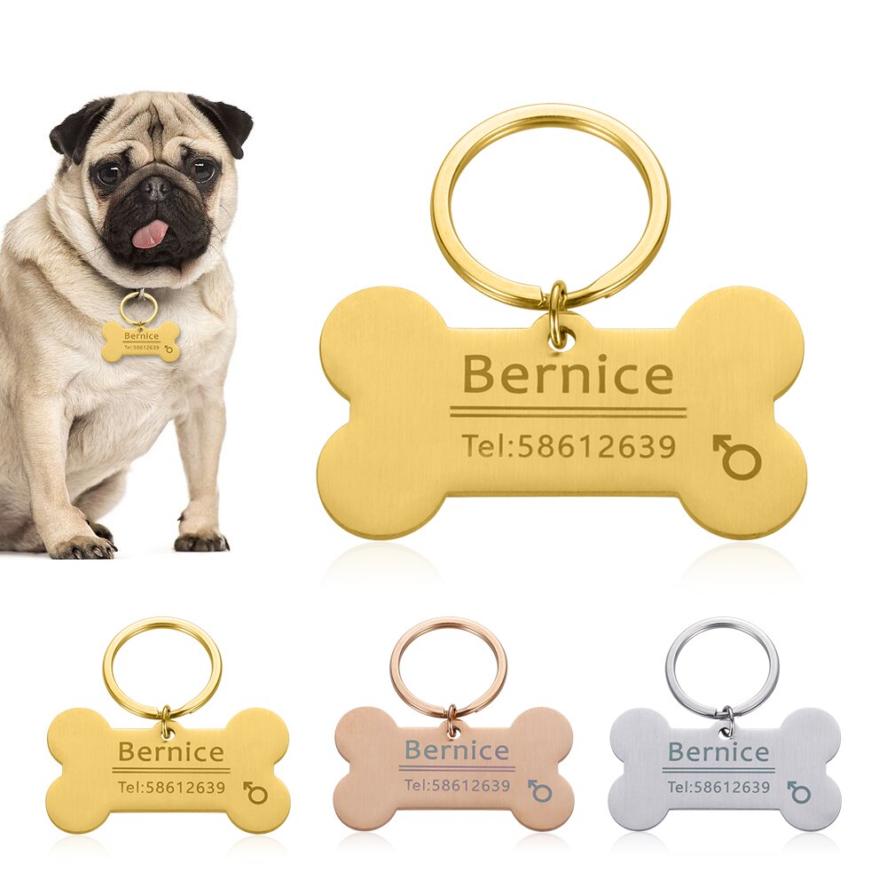 Placas De Identificacion Personalizadas Para Mascotas En Acero