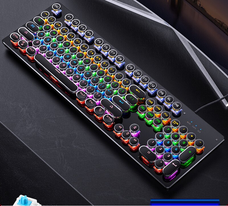 Teclado Gamer Mecánico Teclas Redondas Led Rgb + Envio Gratis