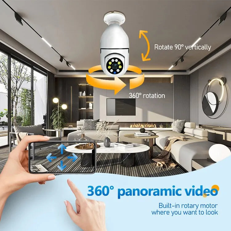 Cámara Bombillo Robotica Panoramica Ip 360 + Envio Gratis