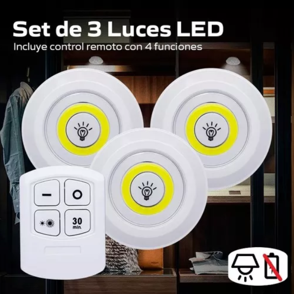 Set 3 Luces led con control + Envío Gratis