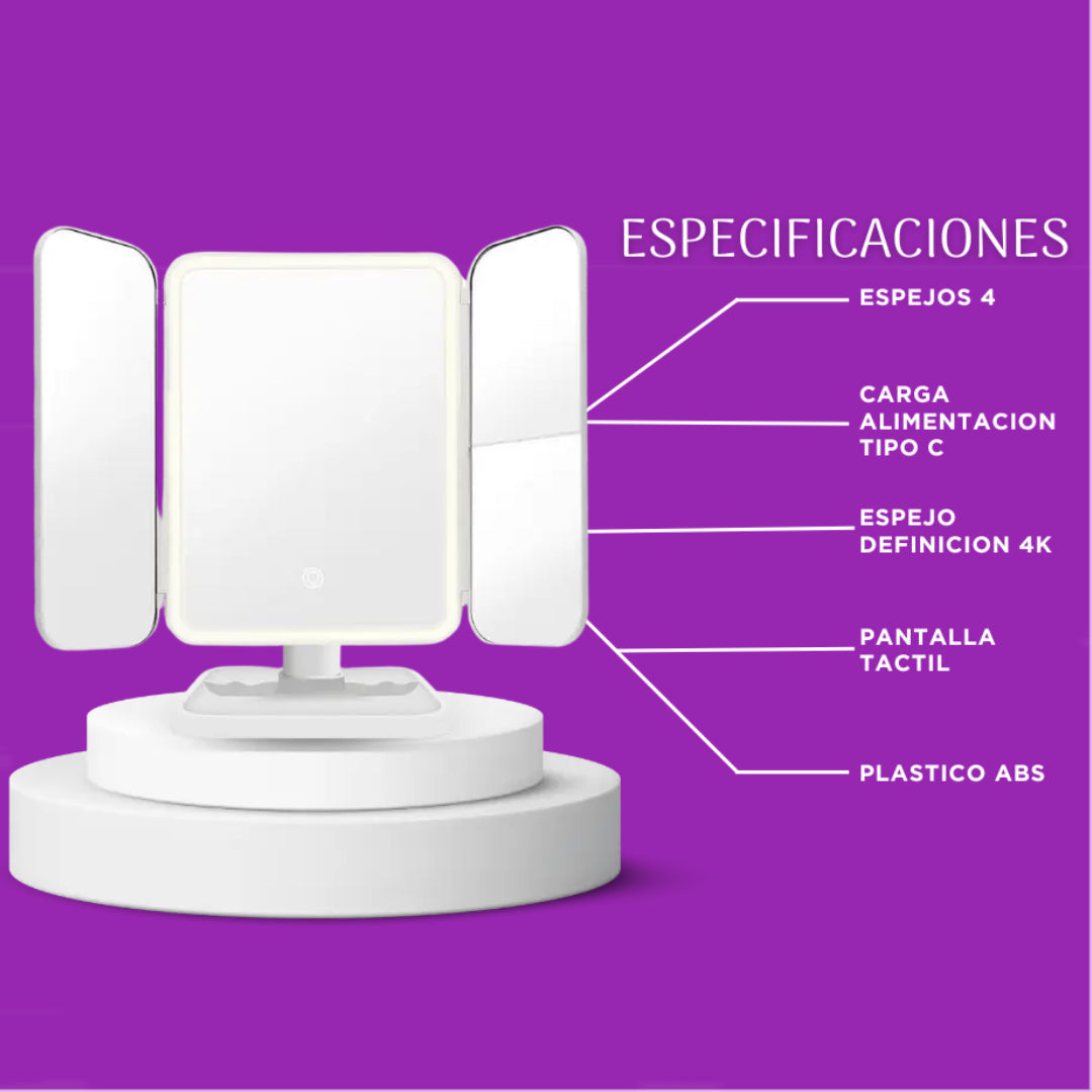 Espejo De Maquillaje Con Luz Led + Envio Gratis