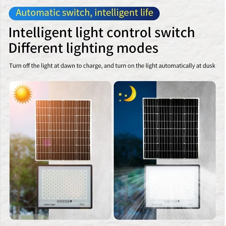 Reflector Led Con Panel Solar 200W + Envio Gratis