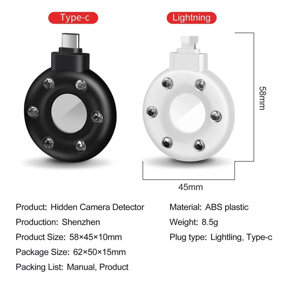 Mini Detector De Camara Con Luz Infraroja Para Celular + Envio Gratis