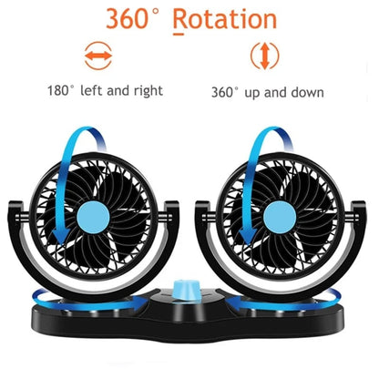 Ventilador 2 en 1 Para Carro Giratorio 360 + Envio Gratis