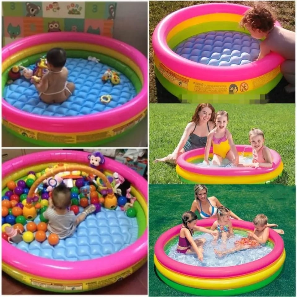 Piscina 3 Aros Colorida 147 X 33 Cm + Envio Gratis