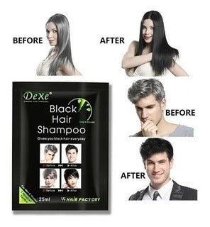 Shampoo Cubre Canas Color Negro Caja X10 Sobres